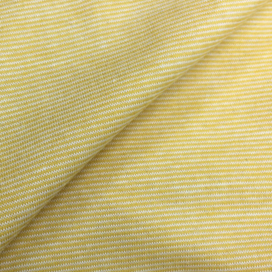 Organic Cotton Recycle Fabric (yellow x white striped)